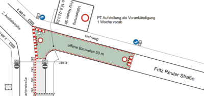 Bild vergrößern: Fritz-Reuter-Straße Vollsperrung