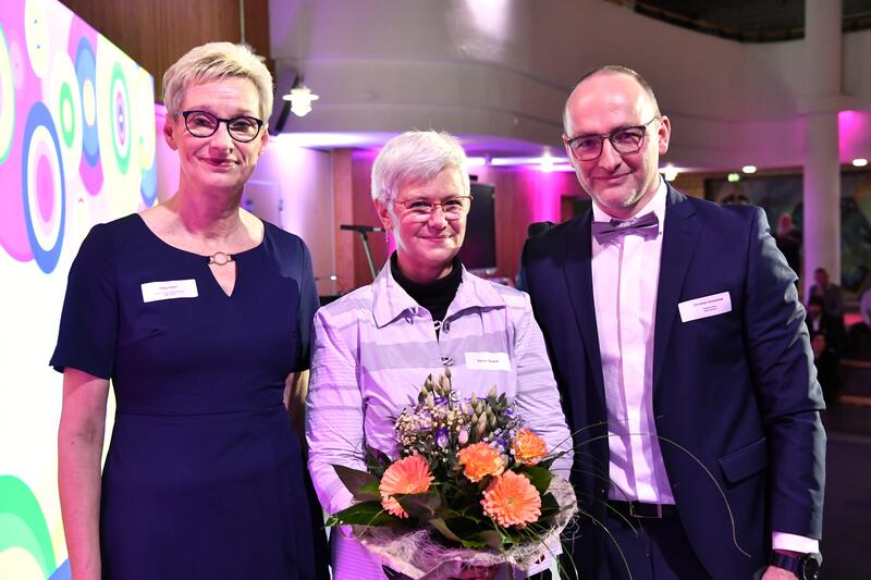 Neujahrsempfang 2024: Stadtpräsidentin, Heike Rahn, Kerstin Bandow und Bürgermeister, Christian Grüschow (v. l.)